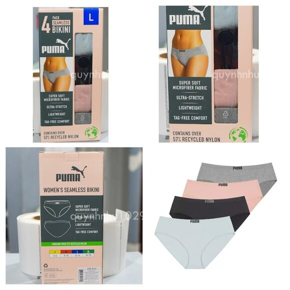 Brand new 4 pack  women seamless bikini Puma - Picture 1 of 9